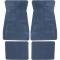 1973-87 GM, Rubber Floor Mat Set, With GM Logo, Factory Style, Set of 4, Dark Blue