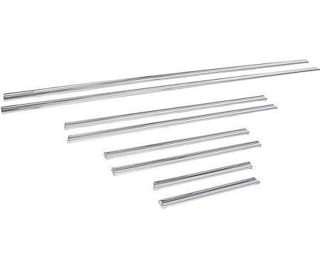 1969 Chevelle, Malibu, Body Side Molding Kit, 2-Door Hardtop and Convertible, excluding Super Sport Models, Bright Finished Aluminum, 8-Piece Kit