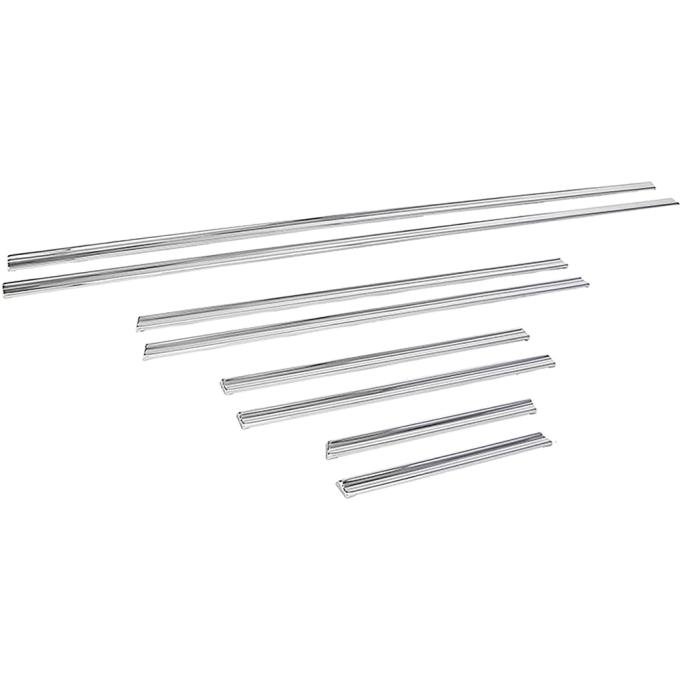 1967 El Camino, Body Side Molding Kit, Bright Finished Aluminum, 8-Piece Kit