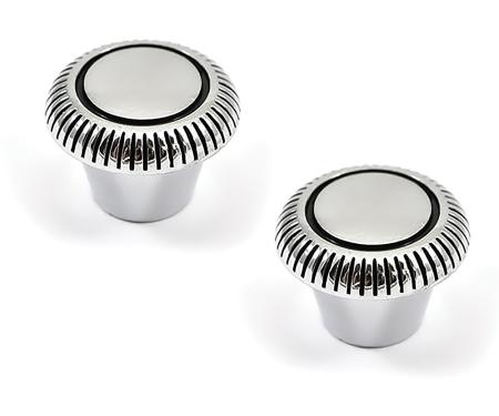 1970-72 Oldsmobile Cutlass Supreme, Cutlass, 442, Radio Knob, Chrome W/Black Accents