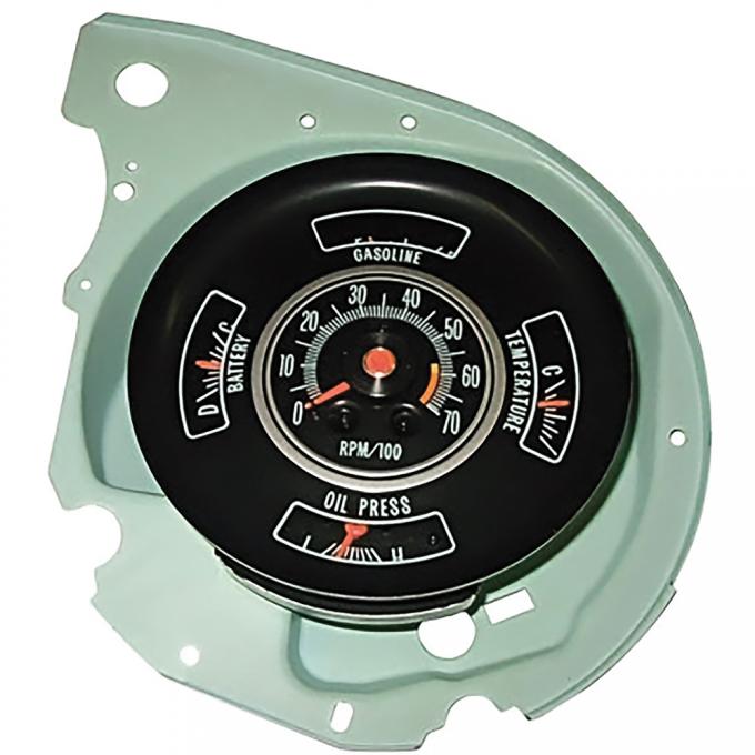 OER 1969 Chevrolet Chevelle, Tachometer, 6000 RPM Red Line, Fuel, Temp, Oil, Battery IN6151V