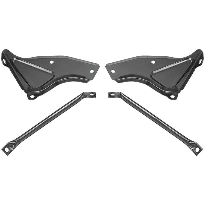 1966-67 Chevrolet El Camino, Rear Bumper Bracket Set, 4 Pieces