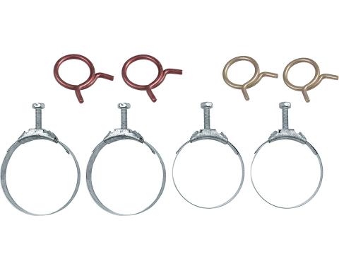 OER 1958-68 GM, Radiator & Heater Hose Clamp Set, Includes 5/8", 3/4" Corbin Clamps, 2-1/16", 2-1/4" Tower Clamps, 8-Piece Set *R085677