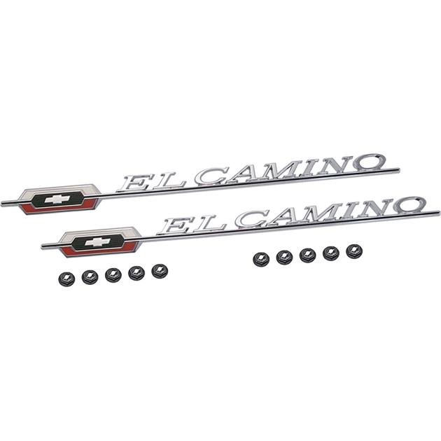 1966 El Camino Quarter Panel Emblems, LH and RH, Includes Emblems
