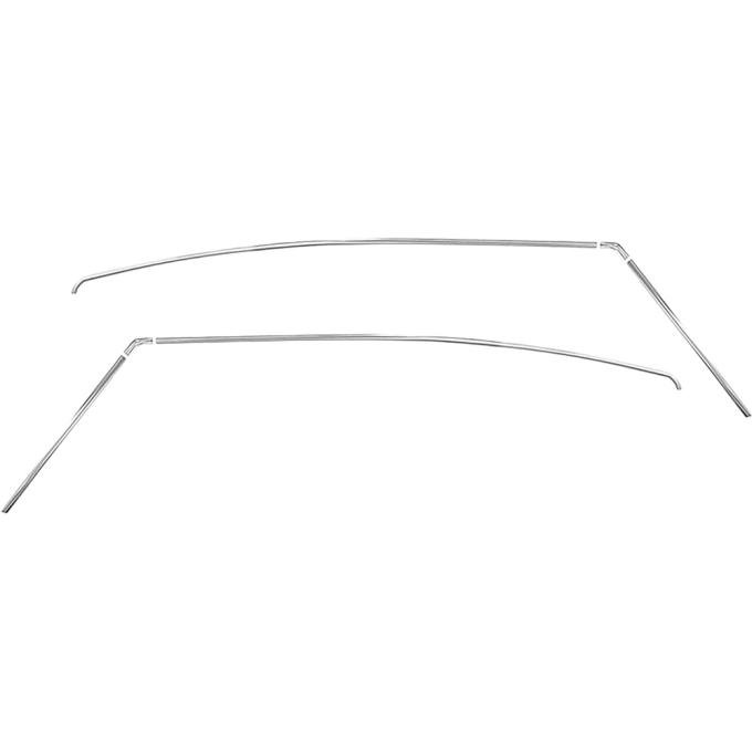 1968-69 Chevelle, Roof Drip Molding Set, 2 Door Hardtop, Polished Stainless Steel, 6 Piece Set