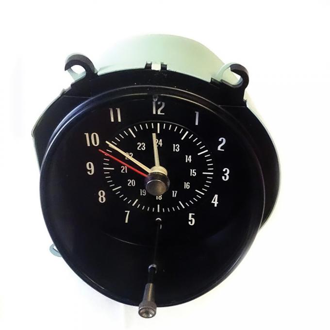 OER 1969-72 Pontiac GTO, LeMans, Grand Prix, Dash Clock, Black Face, Quartz Movement IN81028G