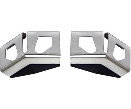 1968-72 Chevelle, GTO, Tempest, LeMans, Skylark, 442, Cutlass, F85, 1970-72 Monte Carlo, Roof Rail Weatherstrip Channel Connectors, 2 Door Hardtop Models, LH & RH, Pair