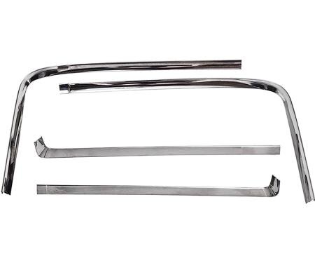 1966-67 Chevelle, GTO, Tempest, LeMans, Skylark, Gran Sport, 442, Cutlass, F85, Rear Window Reveal Molding Set, 2 Door Hardtop Models, 4-Piece