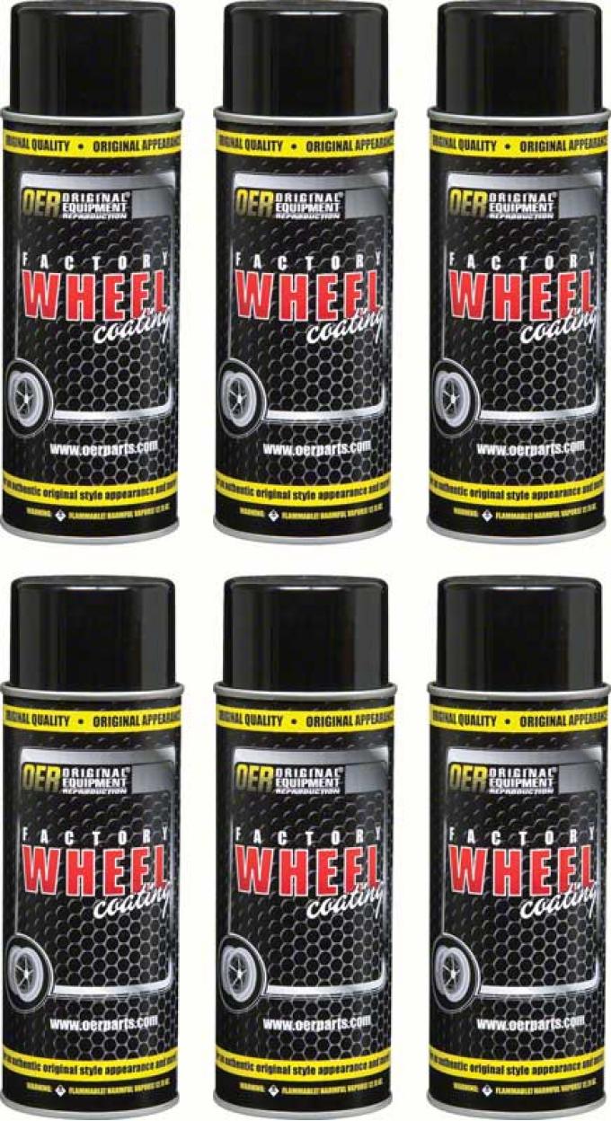 OER 1960-80 Low Luster Gray "Factory Wheel Coating" Wheel Paint Case of 6- 16 Oz Cans *K89411