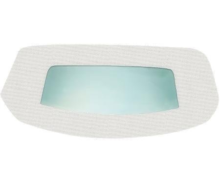 1966-67 Chevelle, GTO, Cutlass, Convertible Top Plastic Window w/o Valance, Superior Pinpoint Vinyl, White/Black