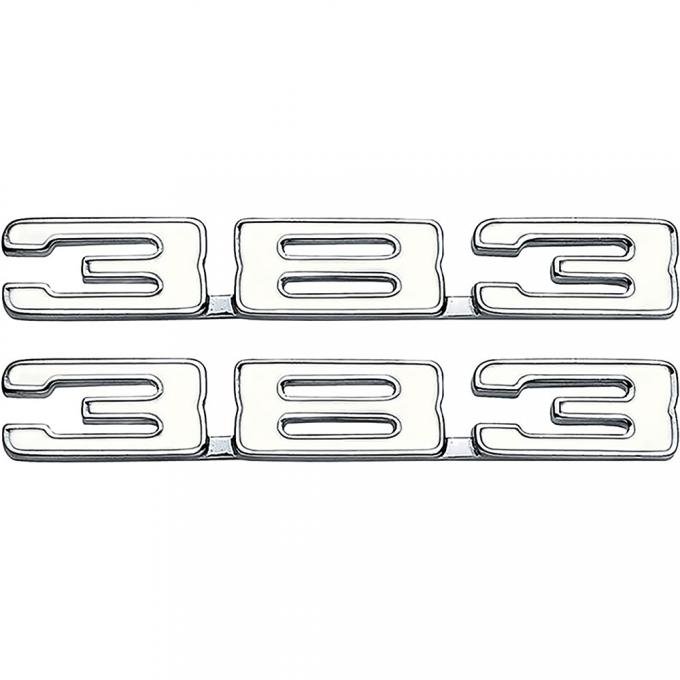 1968-81 Chevrolet, "383" Front Fender Emblems, Classic Style, Pair