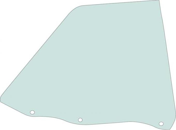 1965-66 Buick, Chevy, Pontiac, Oldsmobile, Full Size, Rear Quarter Glass, 2 Door Convertible, Light Green Tint, RH Passenger Side