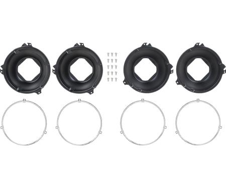 OER 1958-82 Chevy, Pontiac, Headlamp Mounting Set, Various Quad Headlamp Models, 3 Tab 153930