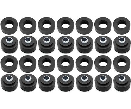 1964-67 Chevelle, Skylark, GS, Cutlass, 442, GTO, Tempest, LeMans, Body to Frame Mount Bushing Kit, Convertible Models, Includes 14 Complete Bushings, Hardware sold separately.