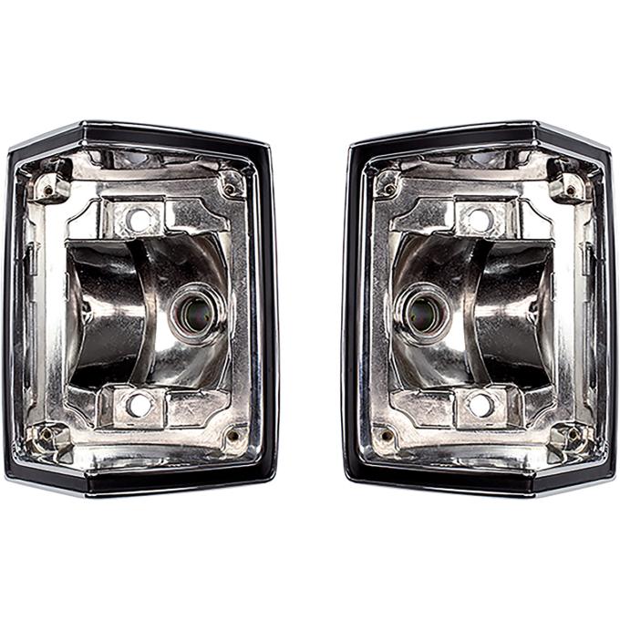 1968-69 El Camino, Chevelle Station Wagon, Tail Lamp Housings, Chrome Plated, LH & RH, Pair