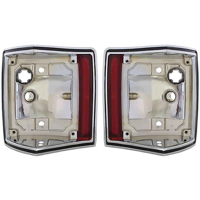 1970-72 El Camino, Chevelle Station Wagon, 1971-72 GMC Sprint, Tail Lamp Housings, Chrome Plated, LH and RH