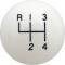 OER 1958-70 GM, Muncie 4-Speed Shift Knob, 1-3/4" with 5/16"-18 Thread, White, Various Models, 3921147W
