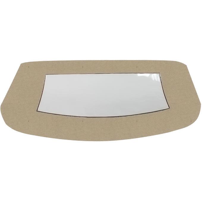 1964-65 Chevelle, GTO, Cutlass, Convertible Top Plastic Window w/o Valance, Superior Pinpoint Vinyl, Dark Tan/Black