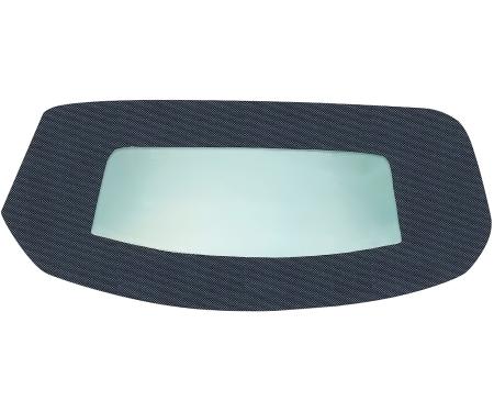 1966-67 Chevelle, GTO, Cutlass, Convertible Top Plastic Window w/o Valance, Superior Pinpoint Vinyl, Dark Blue/Black