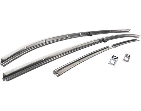 1968 Chevelle, Roof Rail Weatherstrip Channel Set, 2 Door Hardtop Models, Stainless Steel, LH and RH, 6 Piece