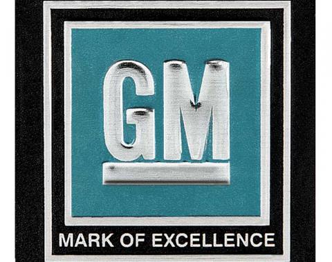 OER 1966-67 GM Mark of Excellence, Seat Belt Decal, Aqua, Each 9980011