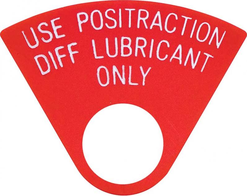 1964-81 GM, Rear End Positraction Tag, Red, 12 Bolt, 1