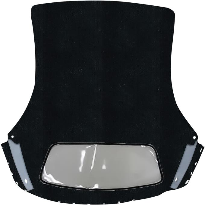 1964-65 Chevelle, GTO, Cutlass, Convertible Top Only, Plastic Window, Stayfast Canvas Cloth, Black/Black