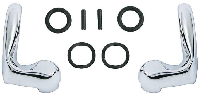 OER 1962-67 Chevy II, Nova, 1964-67 Chevelle, Malibu, El Camino, 1960-64 Corvair, Vent Window Handles, with Hardware, Pair K8020