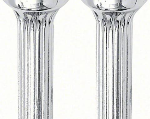 AMD Door Lock Knob, Chrome Ribbed, LH/RH Pair, 68-74 Chevy II Nova; 68-72 GM A Body; 68-81 Camaro Firebird K-K546