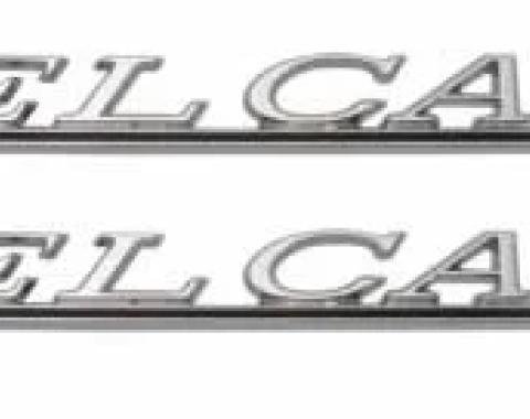 AMD Bedside Emblems, "El Camino" with Bowtie Logo, LH/RH Pair, 66 El Camino T-4841
