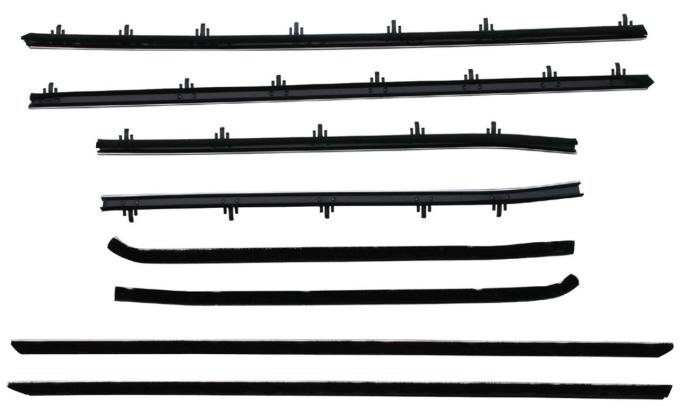Metro Moulded Parts Window Sweeper Kit Fits 68 Pontiac Lemans GTO 2 Door Hardtop 8 Piece Set WC 8100-19